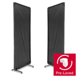 Pair of 1x2.4m Free-Standing Reflector Panels with Reversible Black/White Fabric