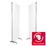 Pair of 1x2.4m Free-Standing Reflector Panels with Reversible Black/White Fabric