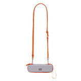 Silver TELESIN DisAdv camera bag with orange crossbody strap and wrist loop
