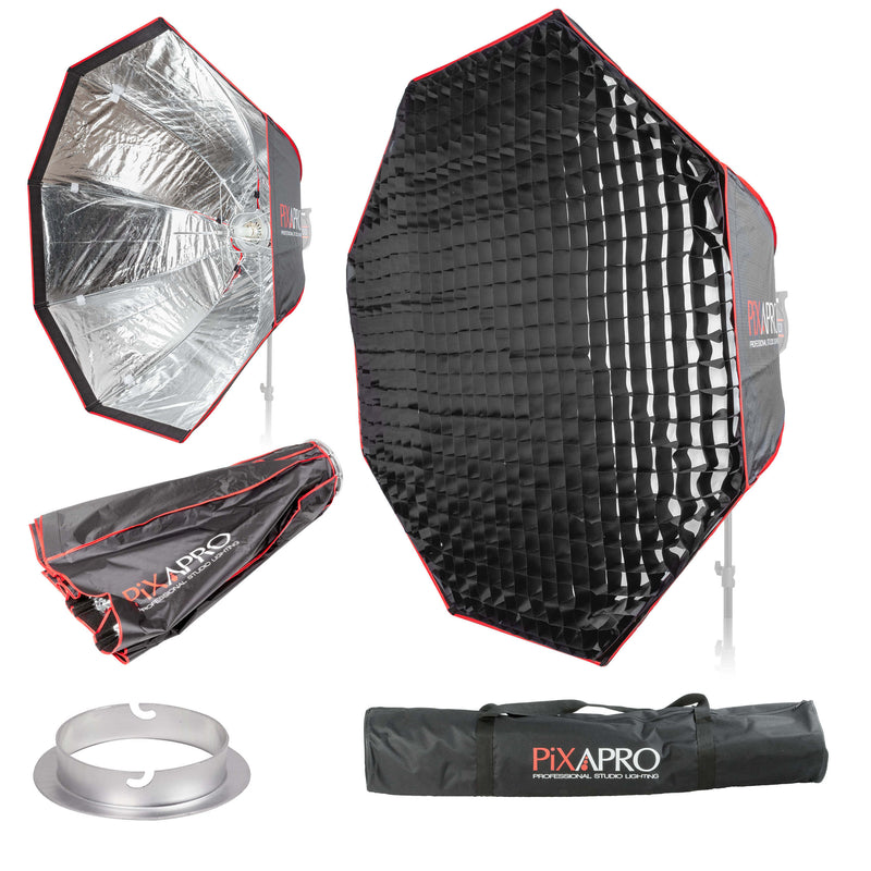 120cm Strong-Sturdy Octagon Umbrella Softbox & Removable Grid For Elinchrom / Interfit EX & EXD