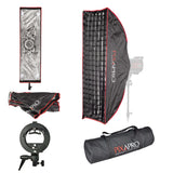 30x90cm (11.8"x35.4") Easy-open Strip Umbrella Softbox with 4cm Grid For Speedlite / Bare Bulb