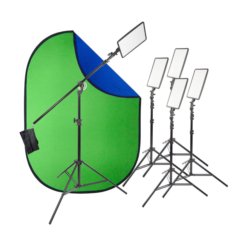 GLOWPAD350D Bi-Colour 5 Head Boom Kit with 1.5x2m Collapsible Background