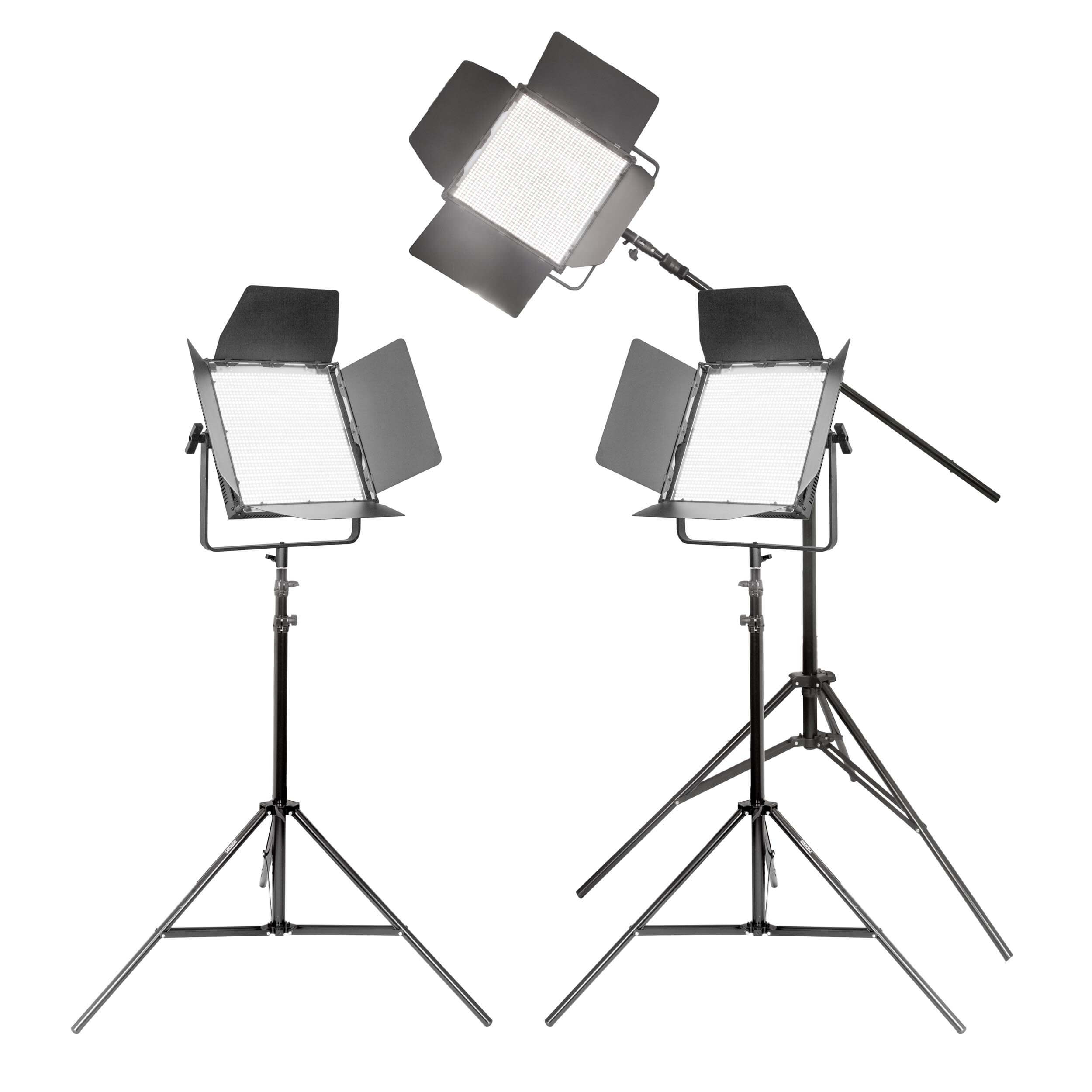 VNIX1500S Three LED Panel Studio Light Triple Kit & DMX