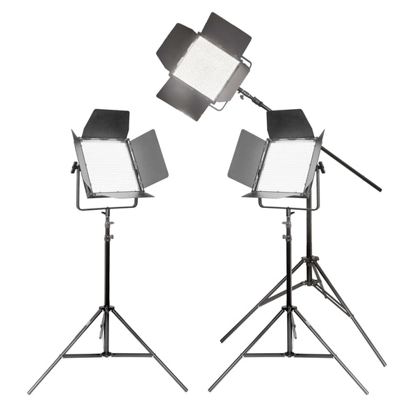 VNIX1500S Three LED Panel Studio Light Triple Kit & DMX