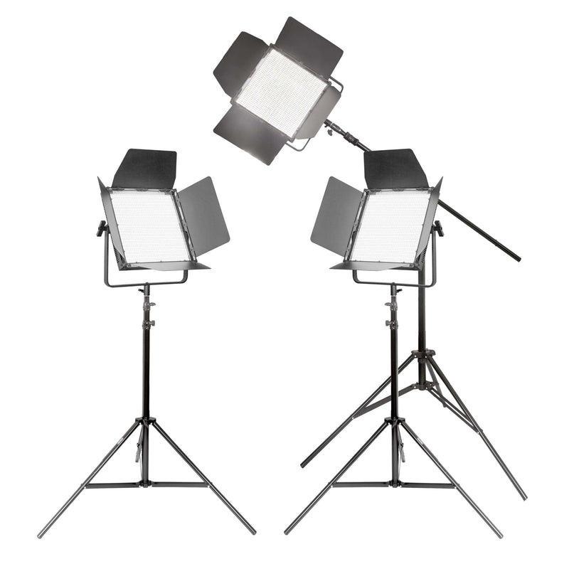 VNIX1500S Three LED Panel Studio Light Triple Kit & DMX