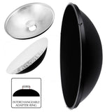 27.5" Photography Beauty Dish Reflector Silver & Grid