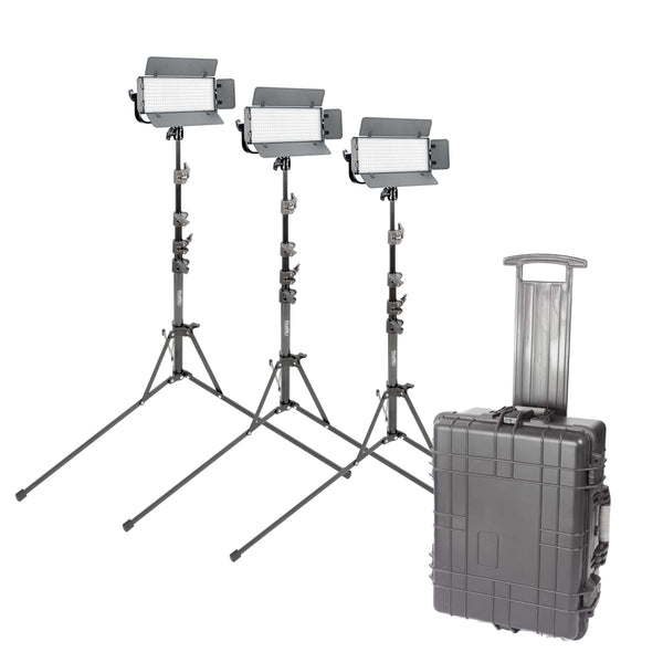 LECO300B II Bi-Colour Three Head LED Panel Reporter Kit