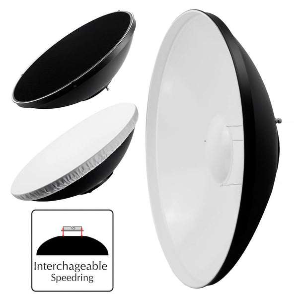 55cm (21.6") High-Quality White Interior Beauty Dish with Honeycomb Grid 