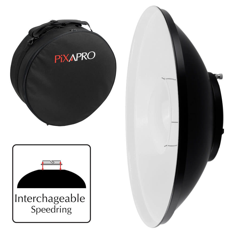 42cm (16.5") White Beauty Dish with Padded Carry Case  with Interchangeable Speedring 