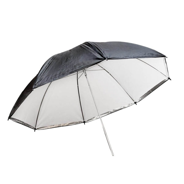 2 In 1 40" Translucent Umbrella with Removable Black/Silver Cover 