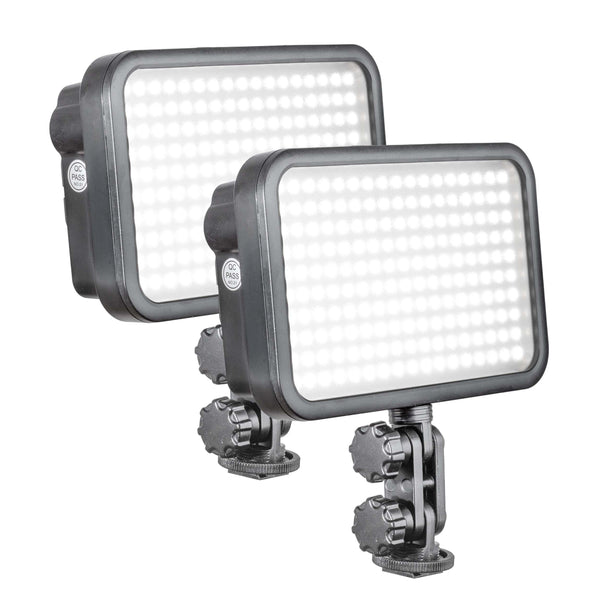 Dual Kit LED170 DSLR Poratble Video Hot Shoe Light By PixaPro 