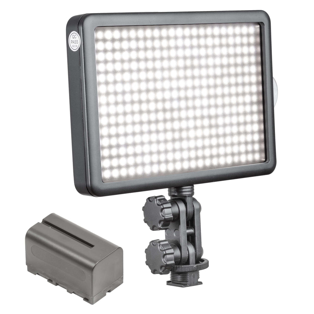 PixaPro LED308D Portable White Video LED Light Panel & Battery