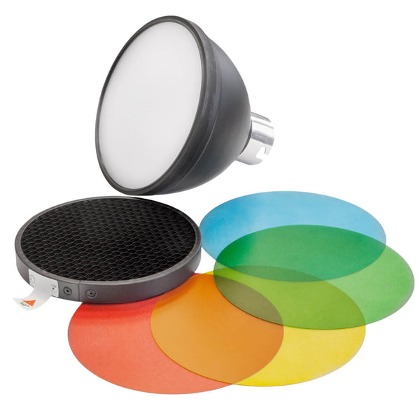 AD-S11 & AD-S2 Bare Bulb Reflector, Grid and Gel Set 