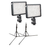 LED308 On Camera LED Light Twin Kit with 2 Portable Stands