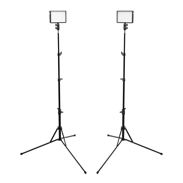 Twin LED308 Kit with 2 Portable Light Stands and Batteries