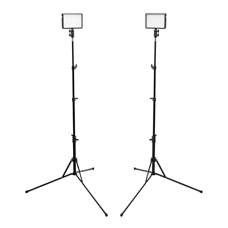 Twin LED308 Kit with 2 Portable Light Stands and Batteries