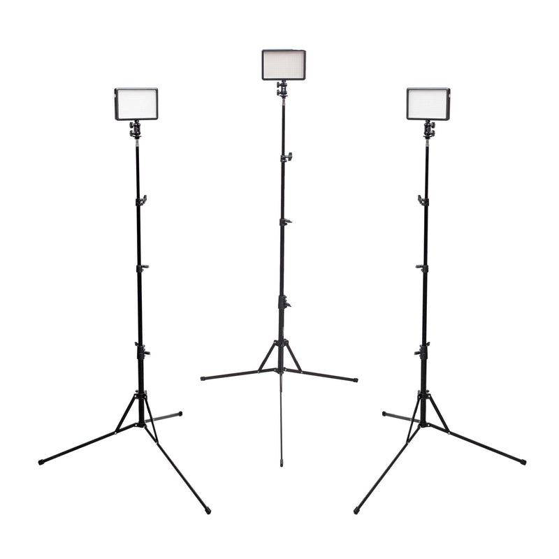 LED308 Triple Kit with Portable Light Stands and Batteries