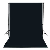 Background Support Kit Telescopic Stand + Big Black Muslin Drop