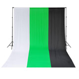 2.8*3m Telescopic Stand + Green/Black/White Muslin Backdrop Kit 