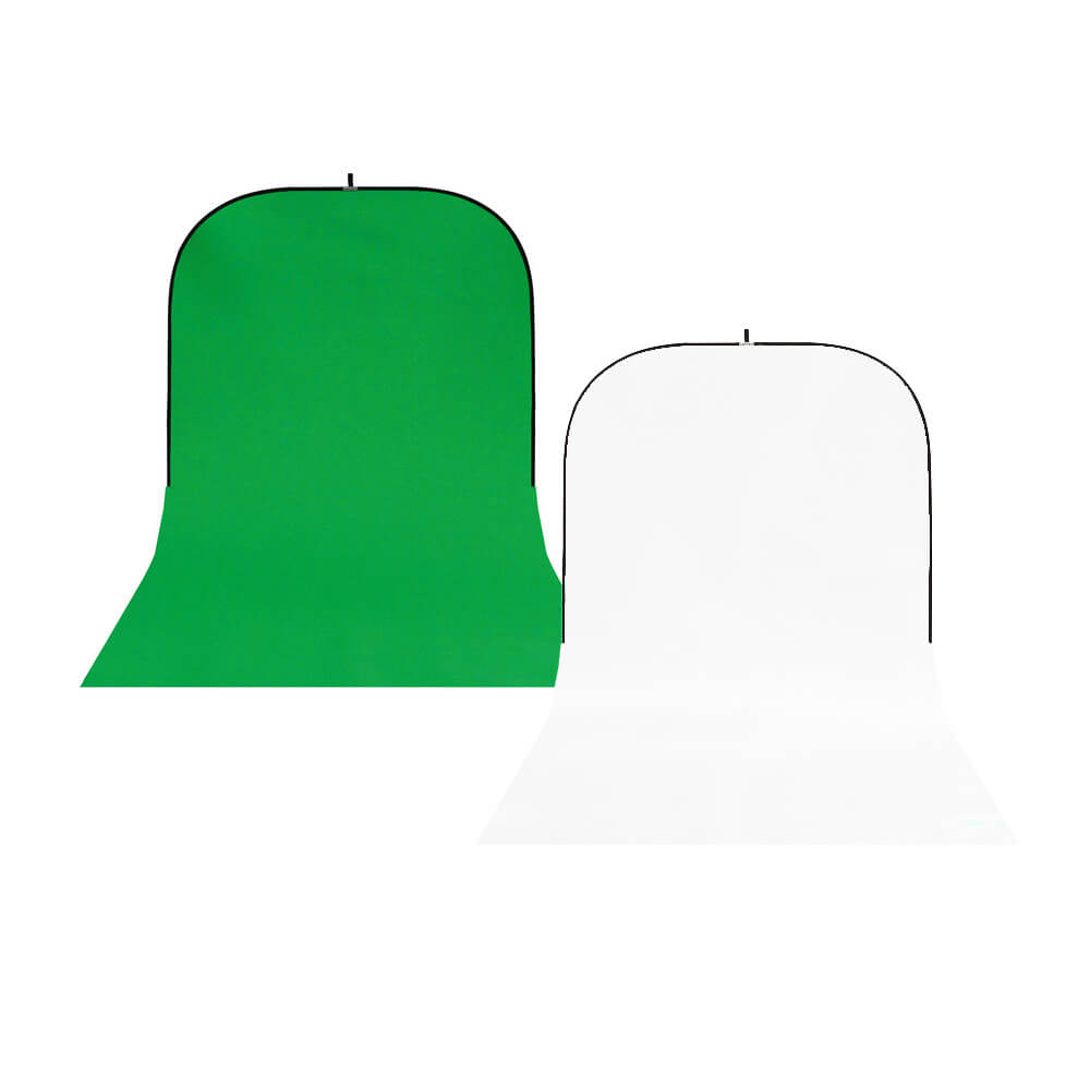 4m White & Green Double-Sided Studio Train Drop By PixaPro 