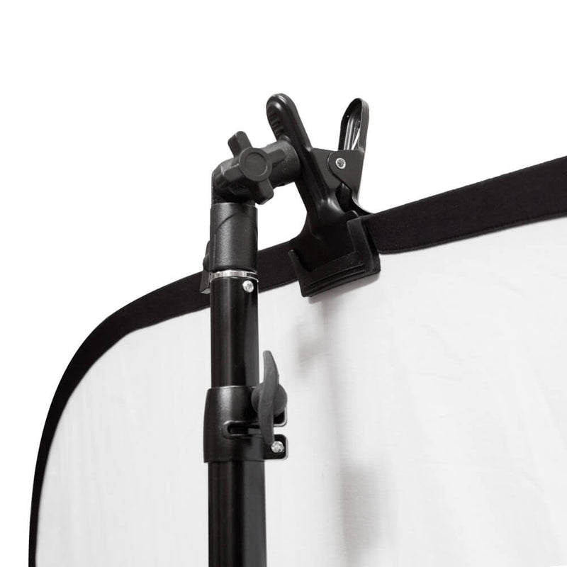 1.5x2m Black/White Pop Up Photo Background with Stand & Clamp