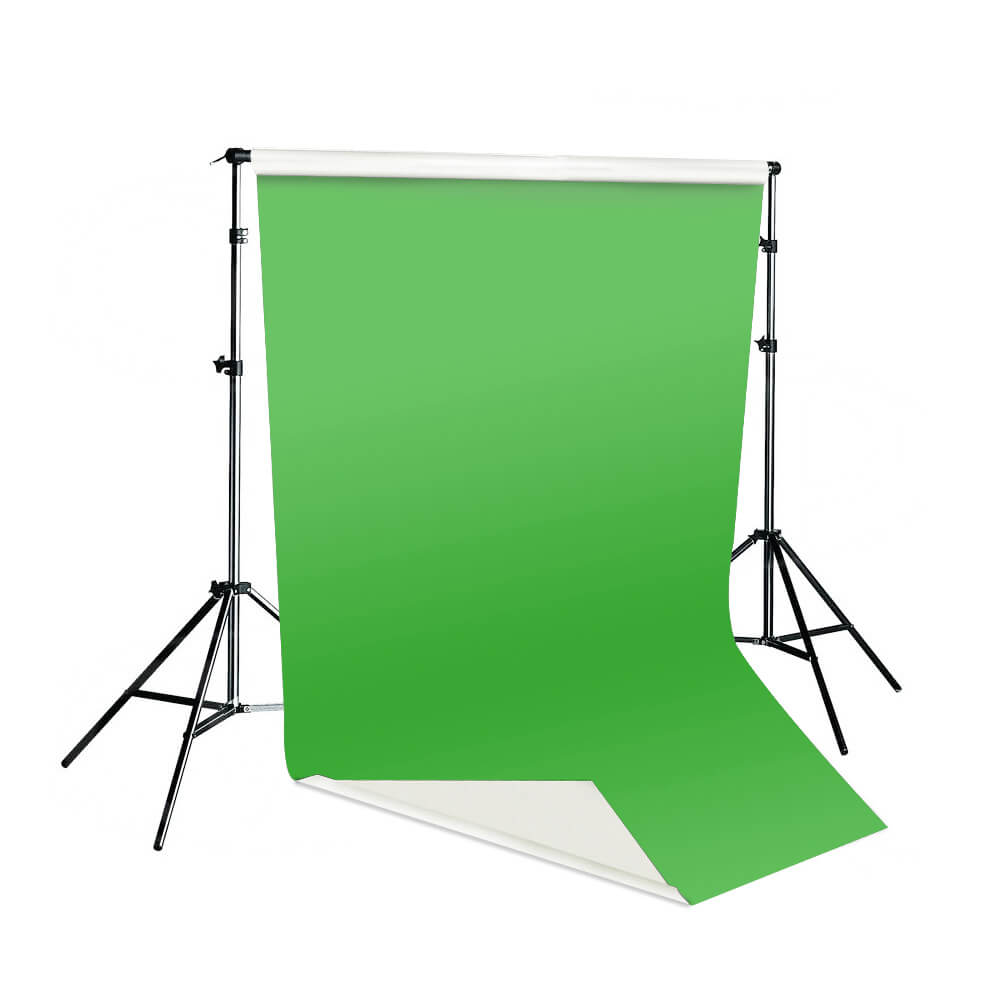 Telsecopic Stand Support 2 Sided Green/White Vinyl Drop 2x4m
