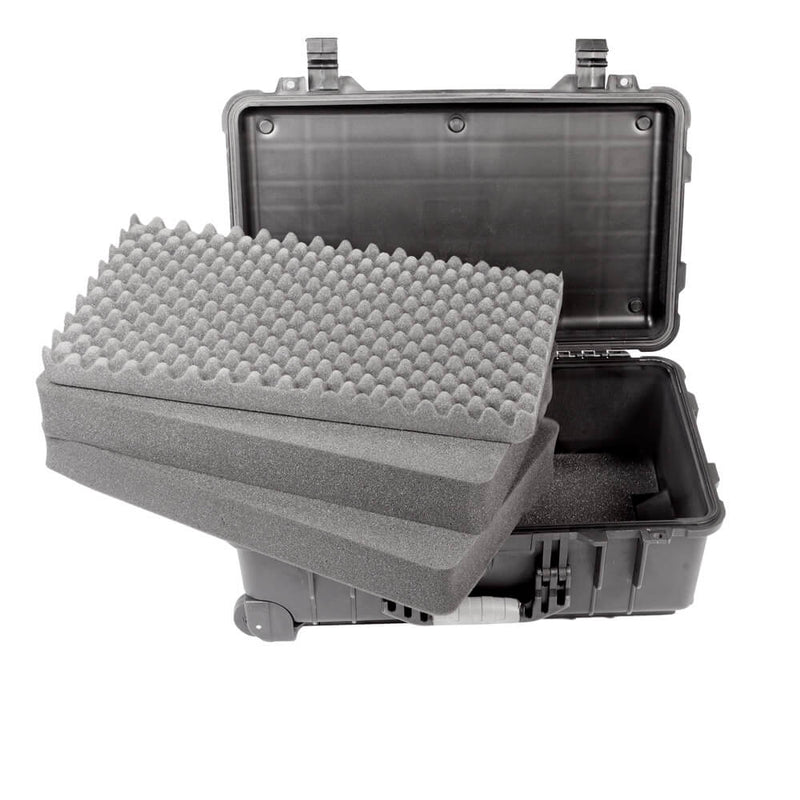 Portable Rolling Case with Pull Hander and Foam Interior 