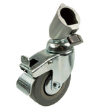 Set of Three 75mm Barked Swivel Caster (22mm Fitting) - PixaPro
