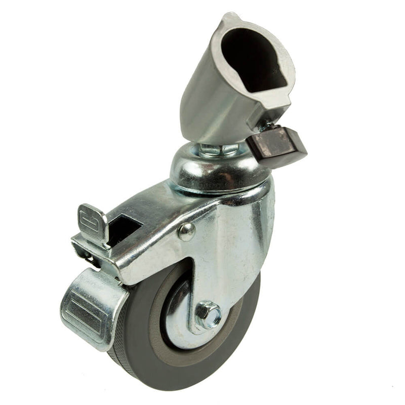 Set of Three 75mm Barked Swivel Caster (22mm Fitting) - PixaPro