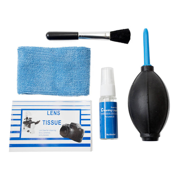 3in1 Pro Camera Cleaning Kit (Brush, Cloth & Liquid) By PixaPro 