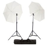 2-Pack Studio Twin Translucent White Speedlite Umbrella with Hotshoe Adapter 