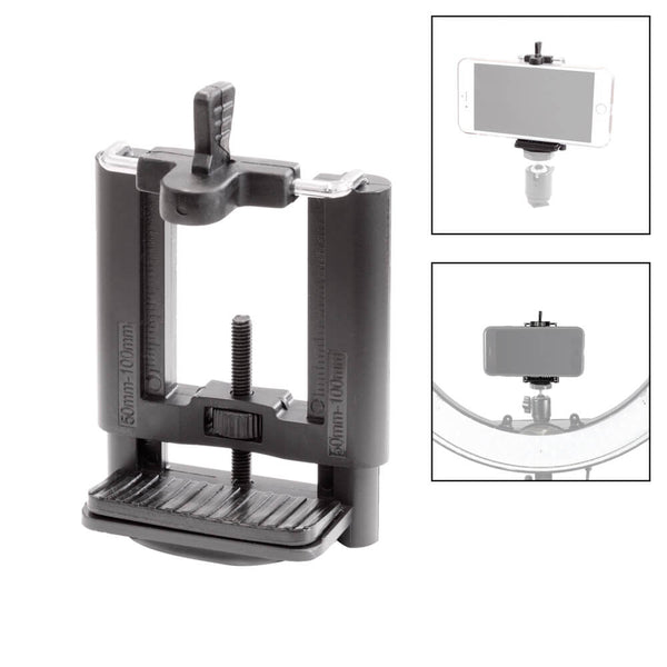 PixaPro Adjustable Clip-On Cell Phone Holder with 1/4" Thread