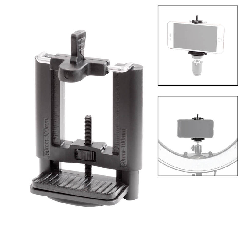 PixaPro Adjustable Clip-On Cell Phone Holder with 1/4" Thread