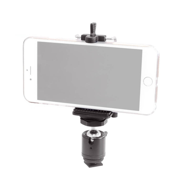 Smartphone Clamp with Mini Hot-Shoe Mount Ball Head 