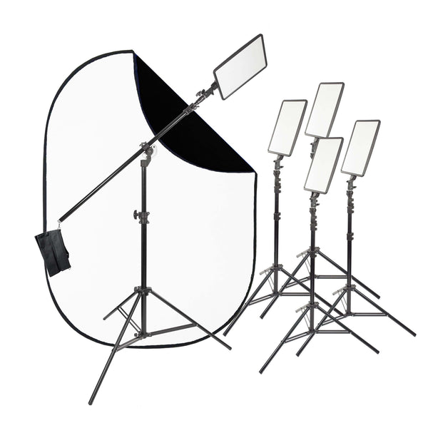 GLOWPAD 350S Daylight Five-Head Boom Kit with 1.5x2m Collapsible Background