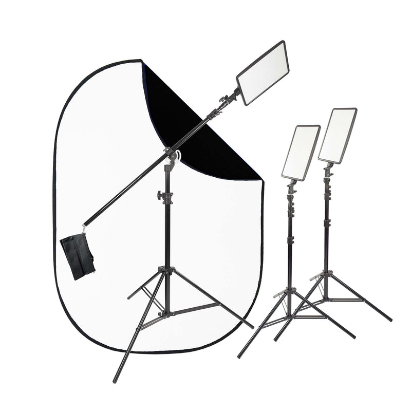 GLOWPAD350D Bi-Colour 3 Head Boom Kit with 1.5x2m Collapsible Background