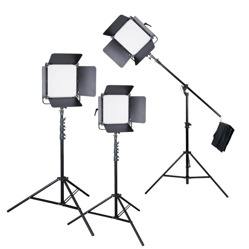 PixaPro LECO1000B MKII LED Square Light Panel Three Head Kit 