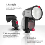 GIO1 (V1) Round-Head TTL Speedlite with HSS By Pixapro