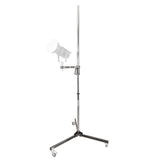 225cm Wheeled Column Light Stand with Gun Handle Support
