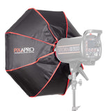 PIXAPRO 23.6"/60cm Collapsible Silver Beauty Dish/Softbox Kit (2 in 1) Bowens Fit