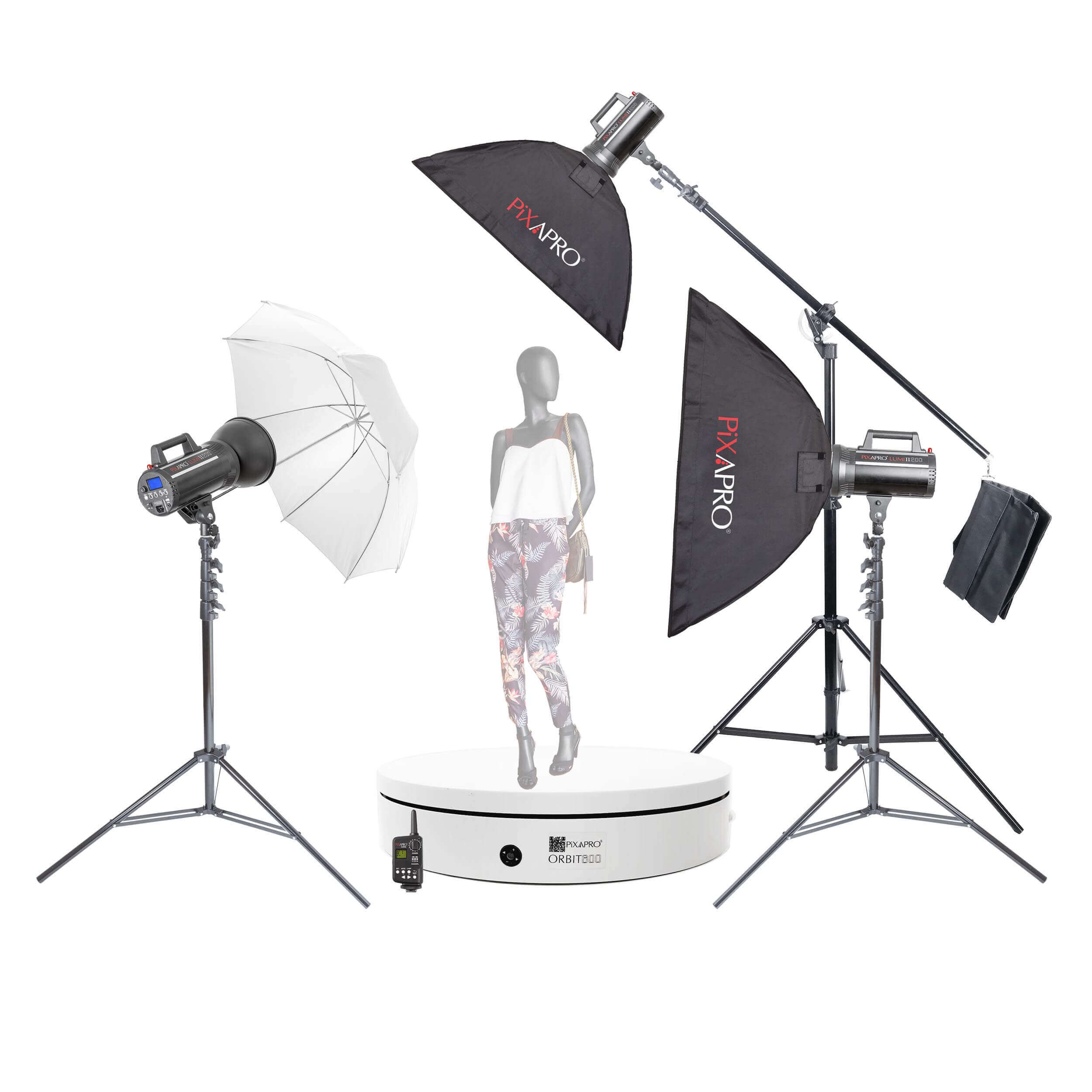 LUMI200II 360 Product Photography Spin Systems 3D Scan 3 points Lighting Kit
