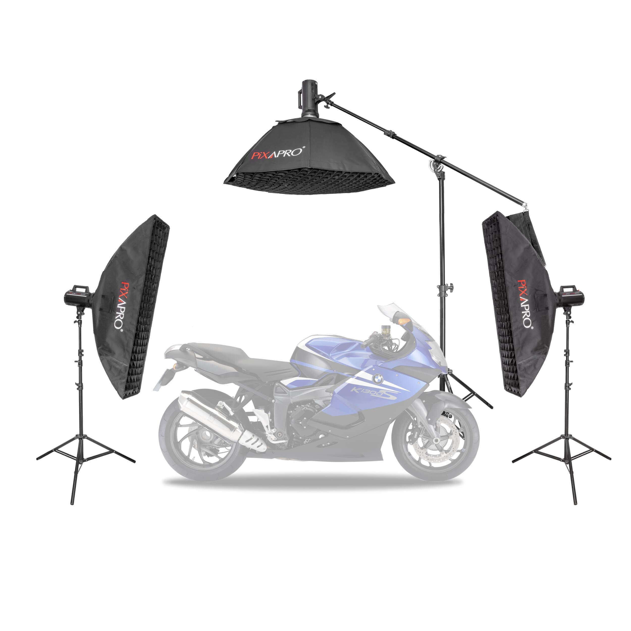 Motorbike LUMI400II Three-Head Automobile Photography Lighting Kit