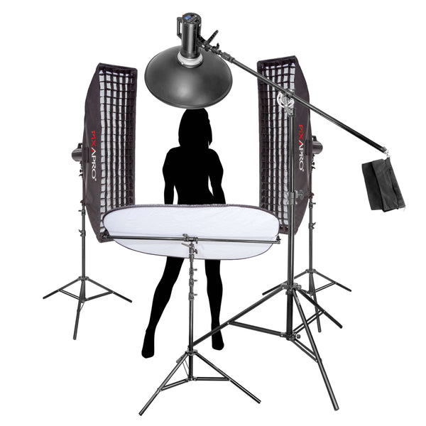 LUMI400II Professional Corporate Headshot 3 Head Perfection Studio Flash Kit