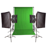 LUMI400II Complete Content Creator Studio Chromakey Green Screen Lighting Kit