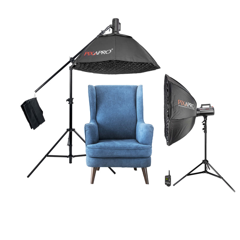 PixaPro LUMI200II 200Ws Birdseye Product Photography Flash Kit