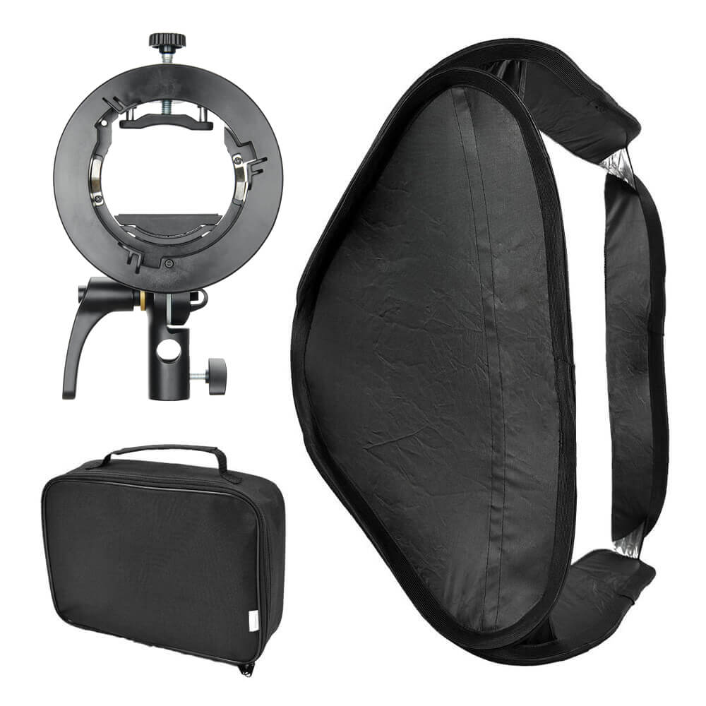 23.6x23.6" Pop-Up Flash Softbox & S-Type Speedlite Bracket (Square) 