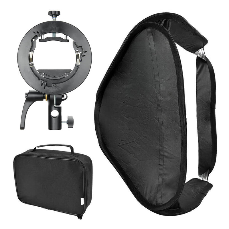 23.6x23.6" Pop-Up Flash Softbox & S-Type Speedlite Bracket (Square) 