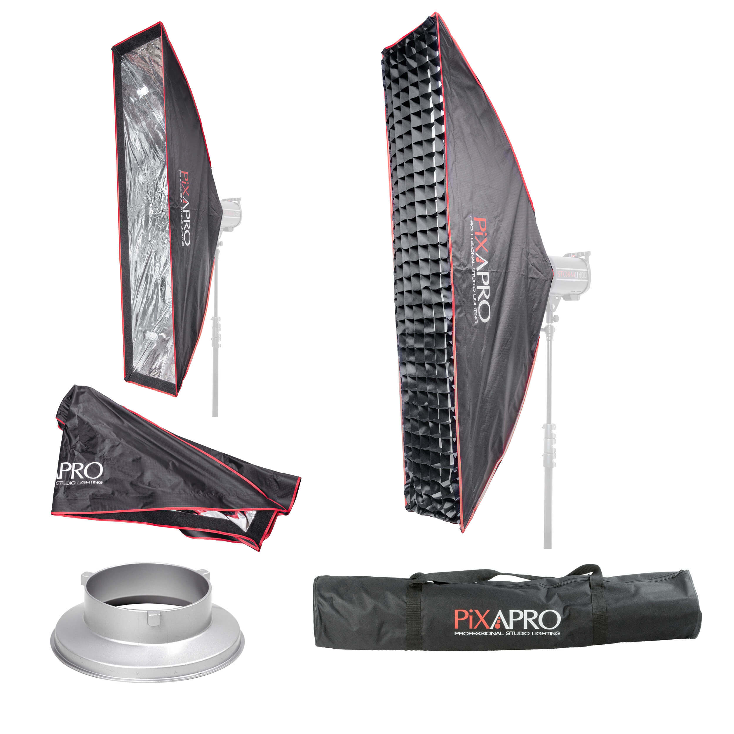 PixaPro 30x140cm Quick Setup Strip Softbox with 4cm Grid