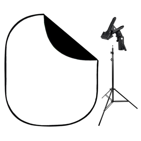 Black/White Portable Backdrops Extension Stand Kit with Clamp