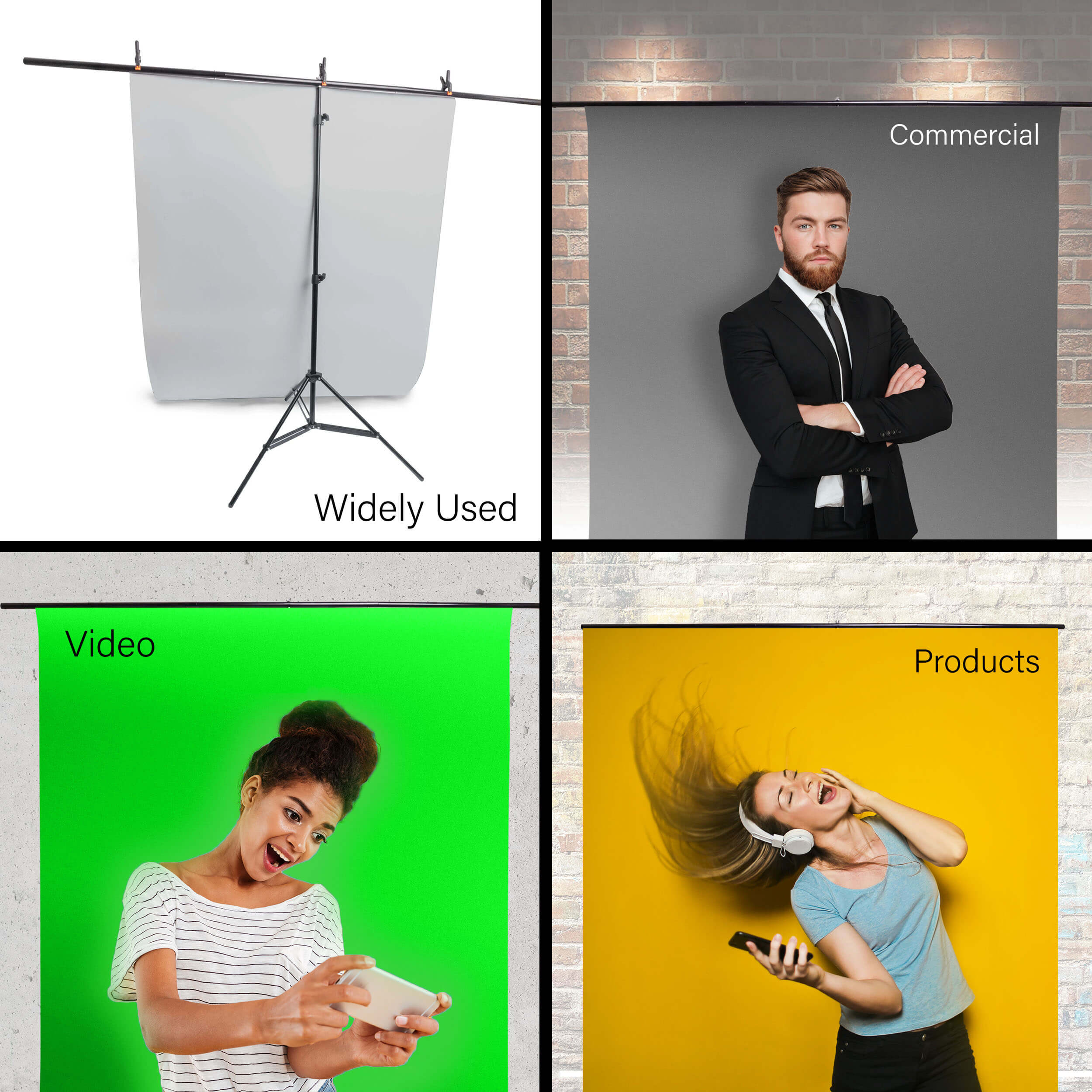 2x1.8m T-Bar Backdrop Studio Stand with 3x Clamps By PixaPro 